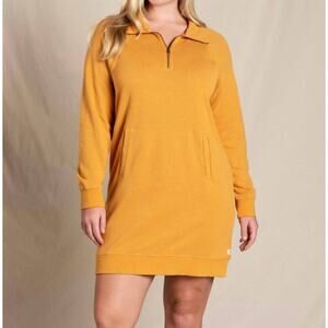 Toad & Co. Epiq Quarter Zip Dress in Autumn Hemp Organic Cotton Size Medium